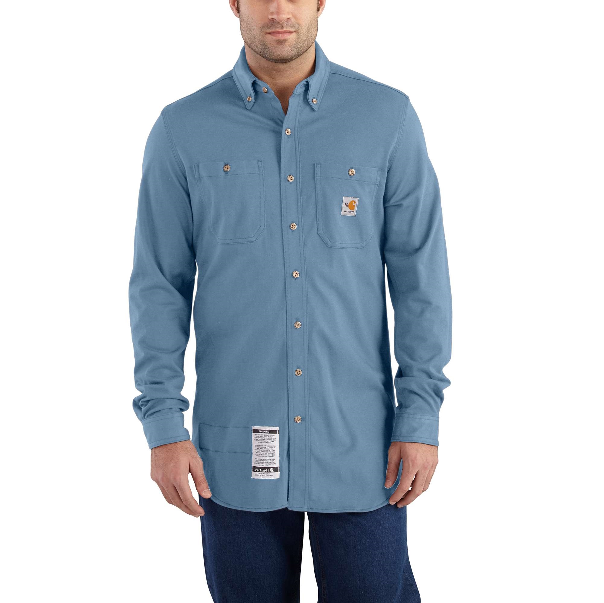 Carhartt Force Cotton Hybrid Shirt in Medium Blue